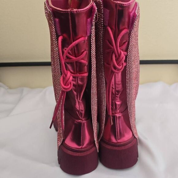 A Cata Shoes Pink Metallic Platform Boot w/ Pink Mesh, NEW, 8 - Picture 4 of 8
